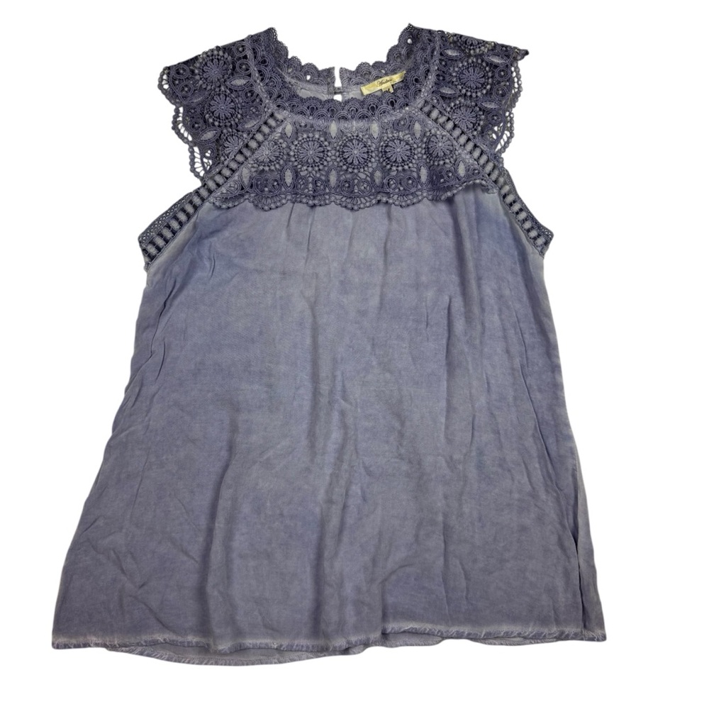 Andree Blue Lace Sleeveless Top